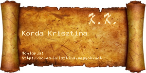 Korda Krisztina névjegykártya
